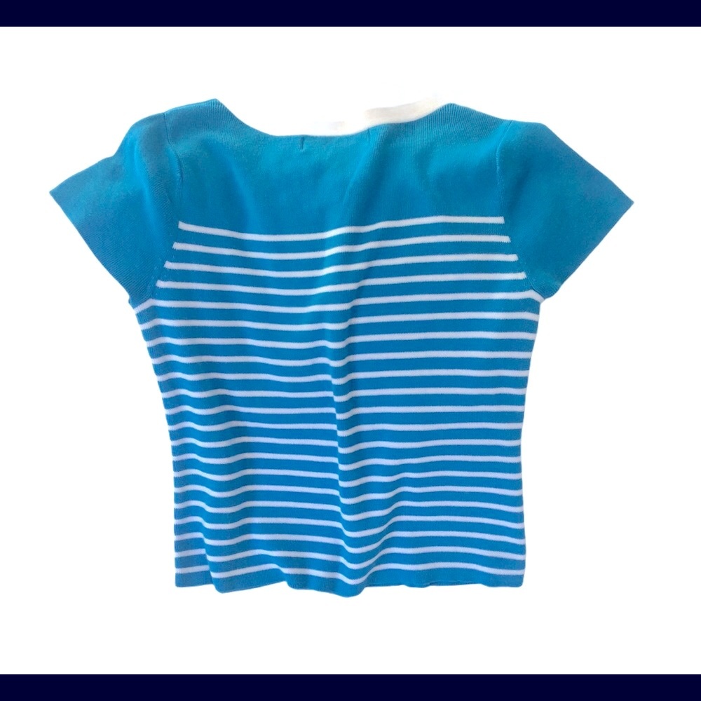 Sag Harbor blue and white horizontal striped sweater top size PL - Picture 5 of 5
